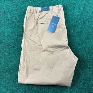 NEW VRST Pants Mens XL Khaki Stretch Cotton Pull On Pant Golf Performance